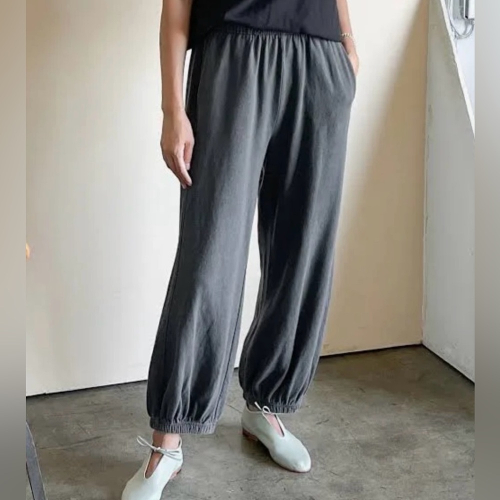 LE BON SHOPPE Balloon Pants Charcoal Women's Size Large 100% Cotton